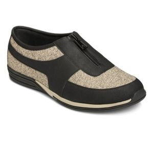 Aerosoles A2 Womens Sz 9M Black Two-Tone Novelty Sneaker Round toe zipper Shoes